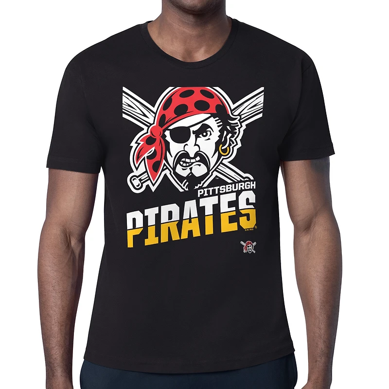 Men's Starter Black Pittsburgh Pirates Logo Zoom T-Shirt