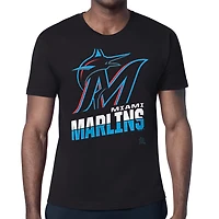 Men's Starter  Black Miami Marlins Logo Zoom T-Shirt