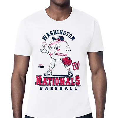 Men's Starter  White Washington Nationals Baseball Character T-Shirt