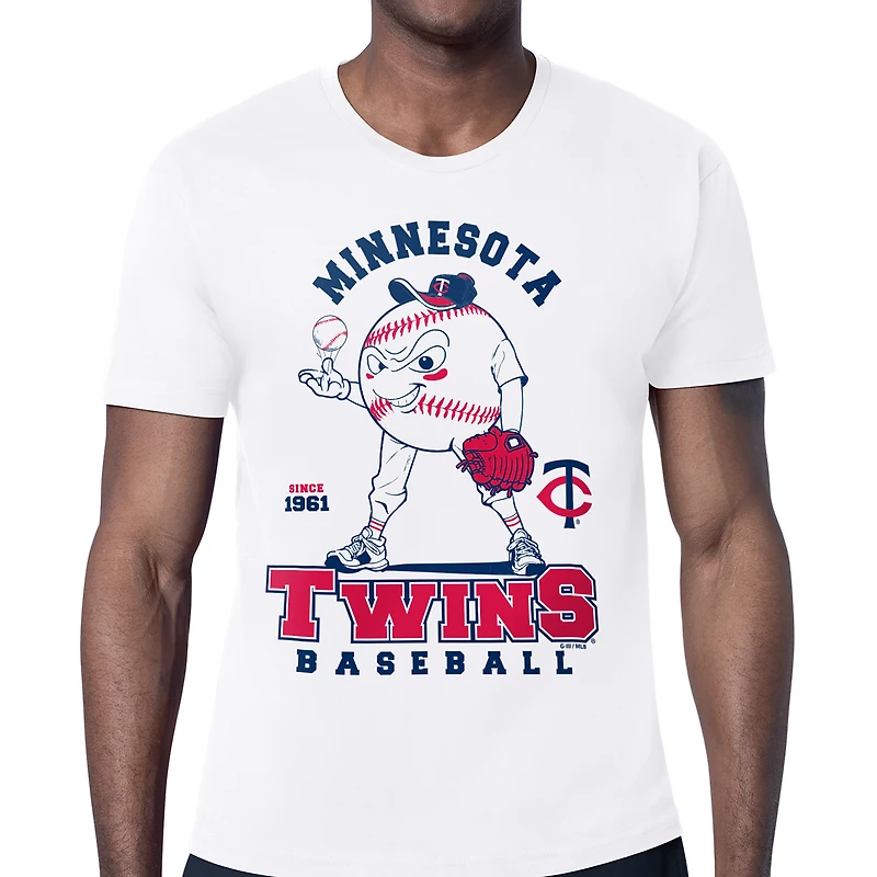 Men's Starter  White Minnesota Twins Baseball Character T-Shirt