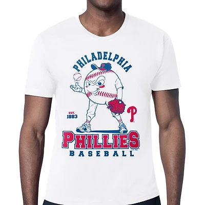 Men's Starter  White Philadelphia Phillies Baseball Character T-Shirt