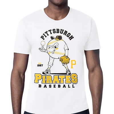 Men's Starter  White Pittsburgh Pirates Baseball Character T-Shirt