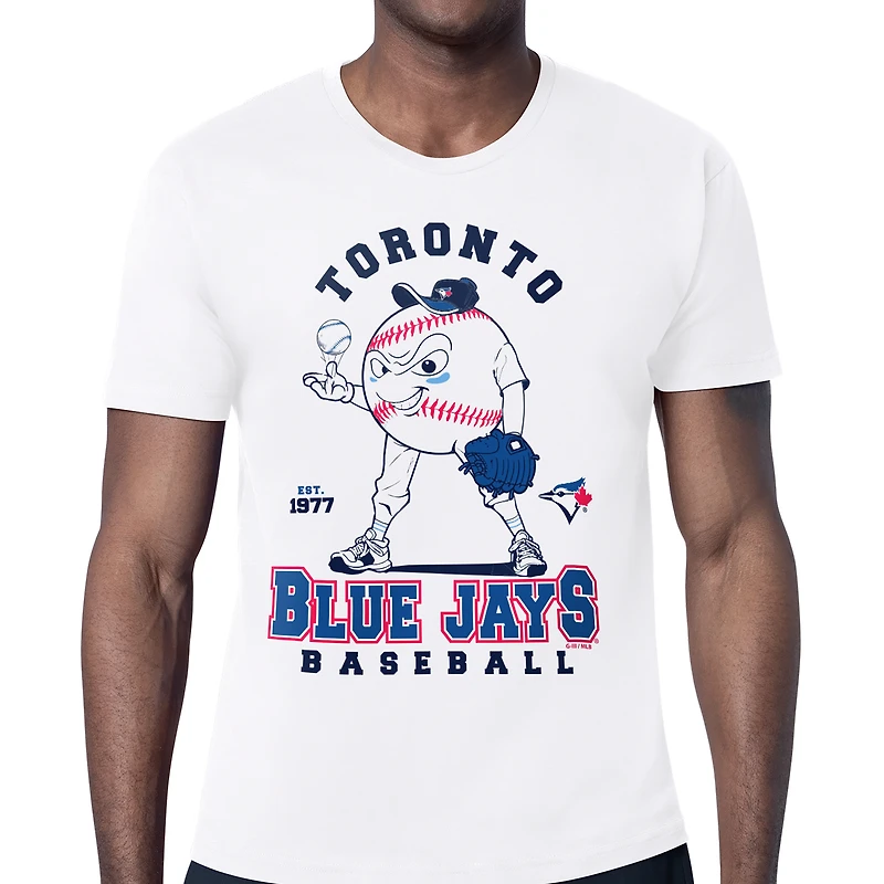 Men's Starter  White Toronto Blue Jays Baseball Character T-Shirt