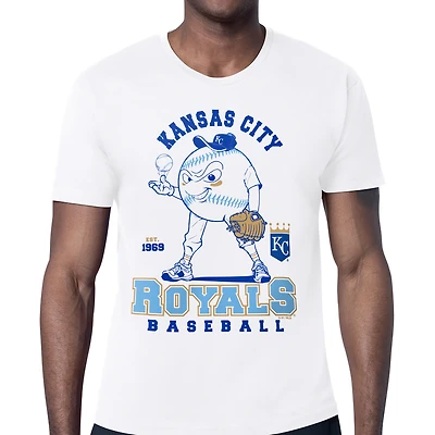 Men's Starter  White Kansas City Royals Baseball Character T-Shirt