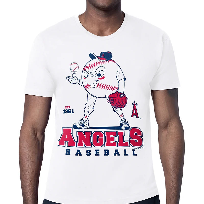 Men's Starter  White Los Angeles Angels Baseball Character T-Shirt