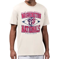 Men's Starter  Cream Washington Nationals Distressed Cooperstown Diamond T-Shirt