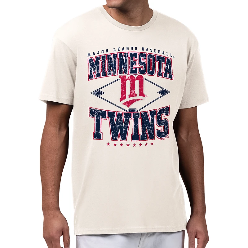 Men's Starter Cream Minnesota Twins Distressed Cooperstown Diamond T-Shirt