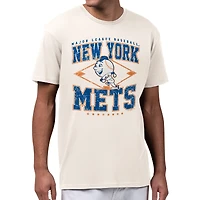 Men's Starter  Cream New York Mets Distressed Cooperstown Diamond T-Shirt