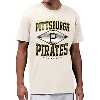 Men's Starter  Cream Pittsburgh Pirates Distressed Cooperstown Diamond T-Shirt