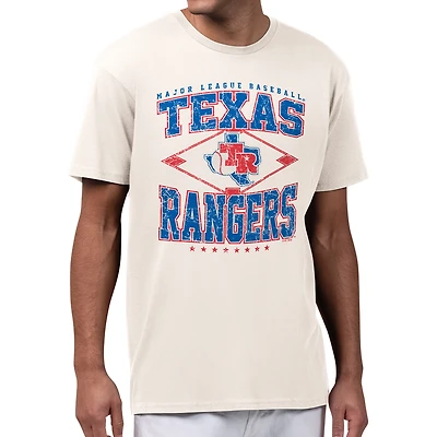 Men's Starter Cream Texas Rangers Distressed Cooperstown Diamond T-Shirt