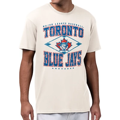 Men's Starter Cream Toronto Blue Jays Distressed Cooperstown Diamond T-Shirt