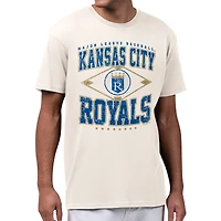 Men's Starter  Cream Kansas City Royals Distressed Cooperstown Diamond T-Shirt