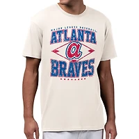 Men's Starter  Cream Atlanta Braves Distressed Cooperstown Diamond T-Shirt
