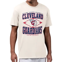 Men's Starter  Cream Cleveland Guardians Distressed Diamond T-Shirt