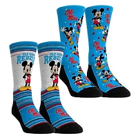 Youth Rock Em Socks Ole Miss Rebels Mickey Mouse Two-Pack Crew Socks Set