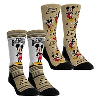 Youth Rock Em Socks Purdue Boilermakers Mickey Mouse Two-Pack Crew Socks Set