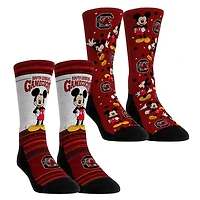 Youth Rock Em Socks South Carolina Gamecocks Mickey Mouse Two-Pack Crew Socks Set