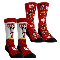 Youth Rock Em Socks Utah Utes Mickey Mouse Two-Pack Crew Socks Set