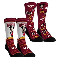 Youth Rock Em Socks Virginia Tech Hokies Mickey Mouse Two-Pack Crew Socks Set
