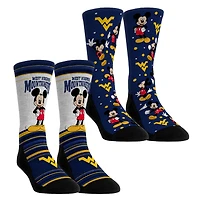 Youth Rock Em Socks West Virginia Mountaineers Mickey Mouse Two-Pack Crew Socks Set