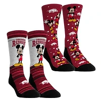 Youth Rock Em Socks Arkansas Razorbacks Mickey Mouse Two-Pack Crew Socks Set