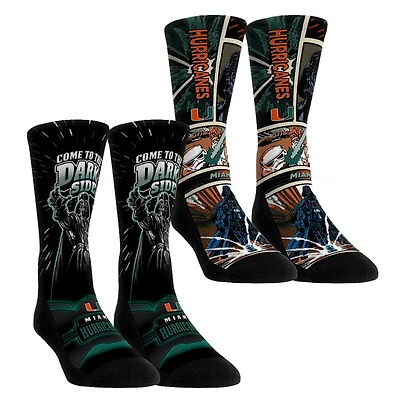 Youth Rock Em Socks Miami Hurricanes Star Wars Empire Two-Pack Crew Socks Set