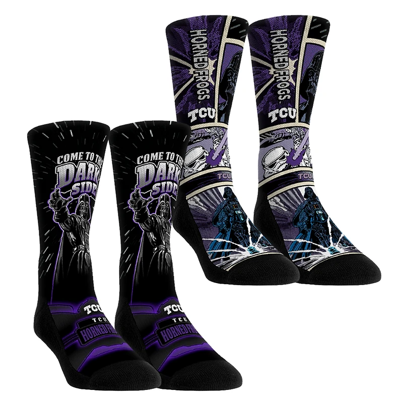 Youth Rock Em Socks TCU Horned Frogs Star Wars Empire Two-Pack Crew Socks Set
