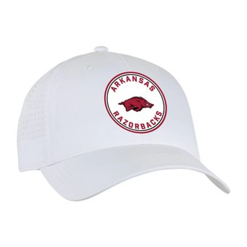 Unisex Ahead White Arkansas Razorbacks Brezo Adjustable Hat