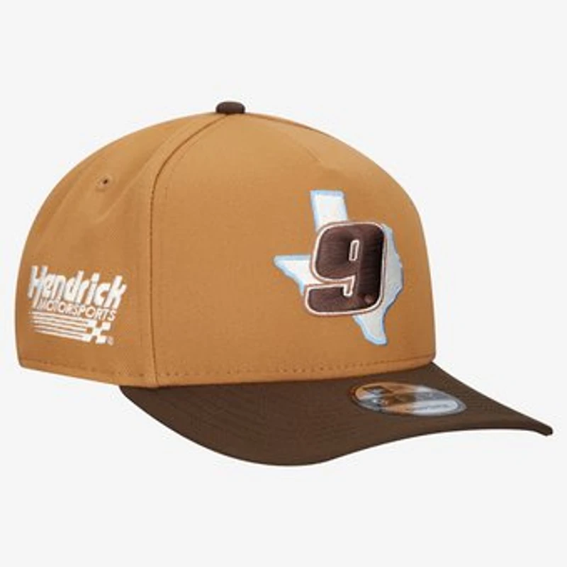 Men's New Era Brown Chase Elliott A-Frame 9FIFTY Snapback Hat