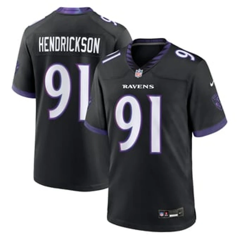 Men's Nike Trey Hendrickson Black Baltimore Ravens Alternate Game Jersey