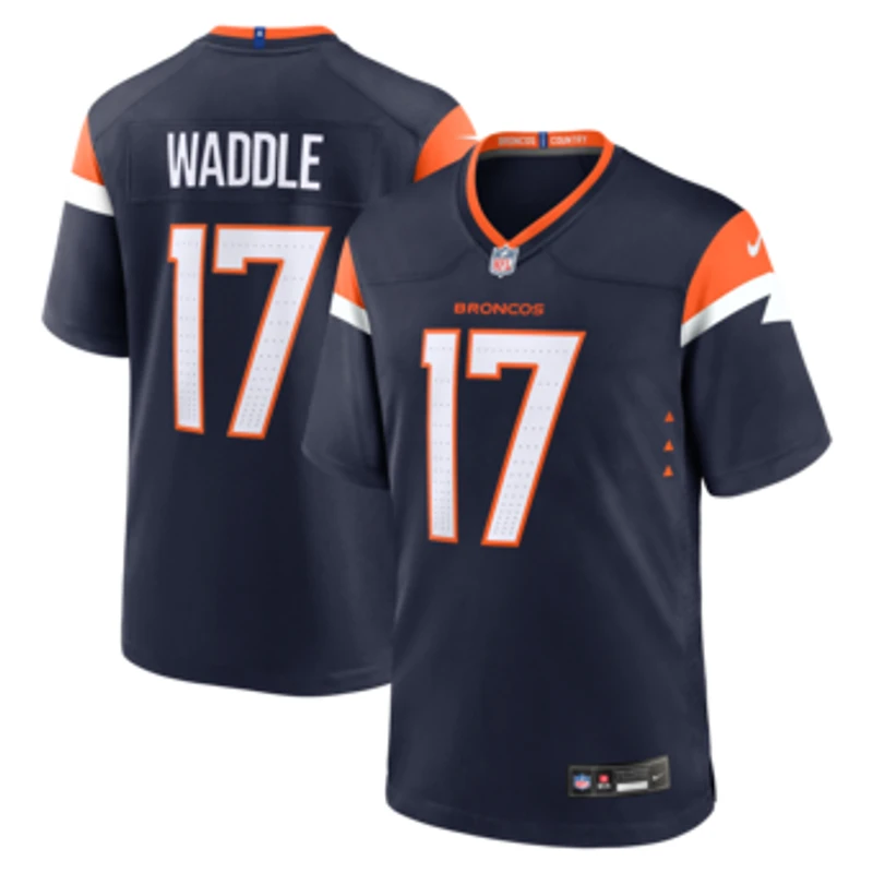 Men's Nike Jaylen Waddle Navy Denver Broncos Alternate Game Jersey