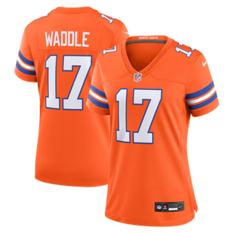 Women's Nike Jaylen Waddle  Orange Denver Broncos Mile High Collection 1977 Throwback Game Jersey