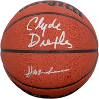 Clyde Drexler & Hakeem Olajuwon Houston Rockets Autographed Wilson Authentic Series Indoor/Outdoor Basketball