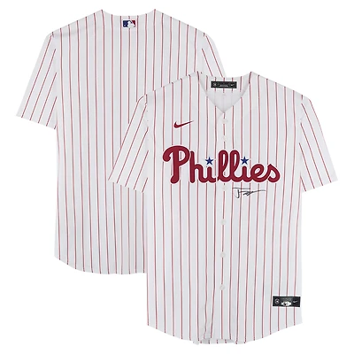 Justin Crawford Philadelphia Phillies Autographed White Nike Replica Jersey