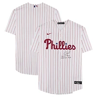 Andrew Painter Philadelphia Phillies Autographed White Nike Replica Jersey with "2021 13th Overall Pick" Inscription - Signed on Front
