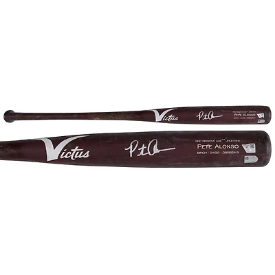 Pete Alonso New York Mets Autographed Game-Used Wine Victus Bat from the 2024 MLB Season - HH98516234
