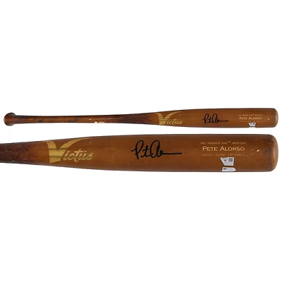 Pete Alonso New York Mets Autographed Game-Used Brown Victus Broken Bat from the 2025 MLB Season - HH98516259