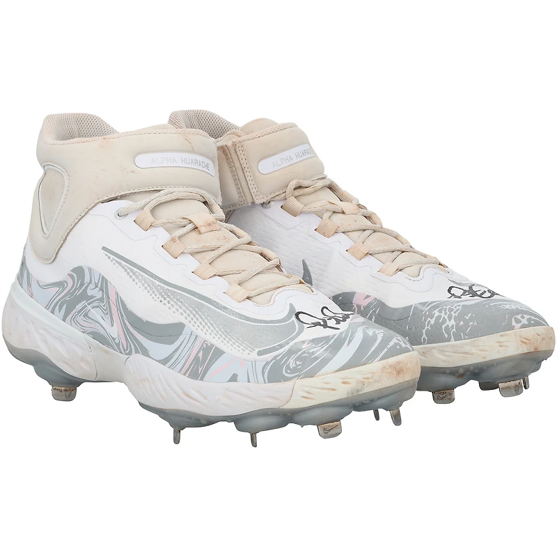 Pete Alonso New York Mets Autographed Game-Used White/Gray Nike Cleats from the 2025 MLB Season - NR81043703-04