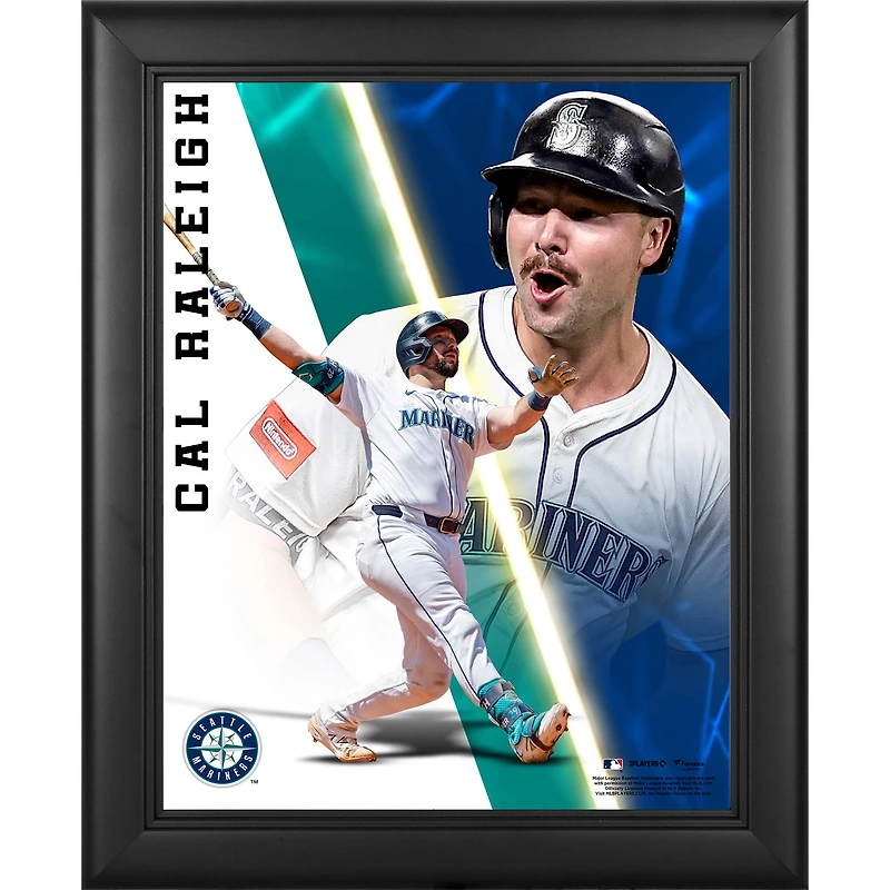 Cal Raleigh Seattle Mariners Framed 13" x 16" Radiance Collage