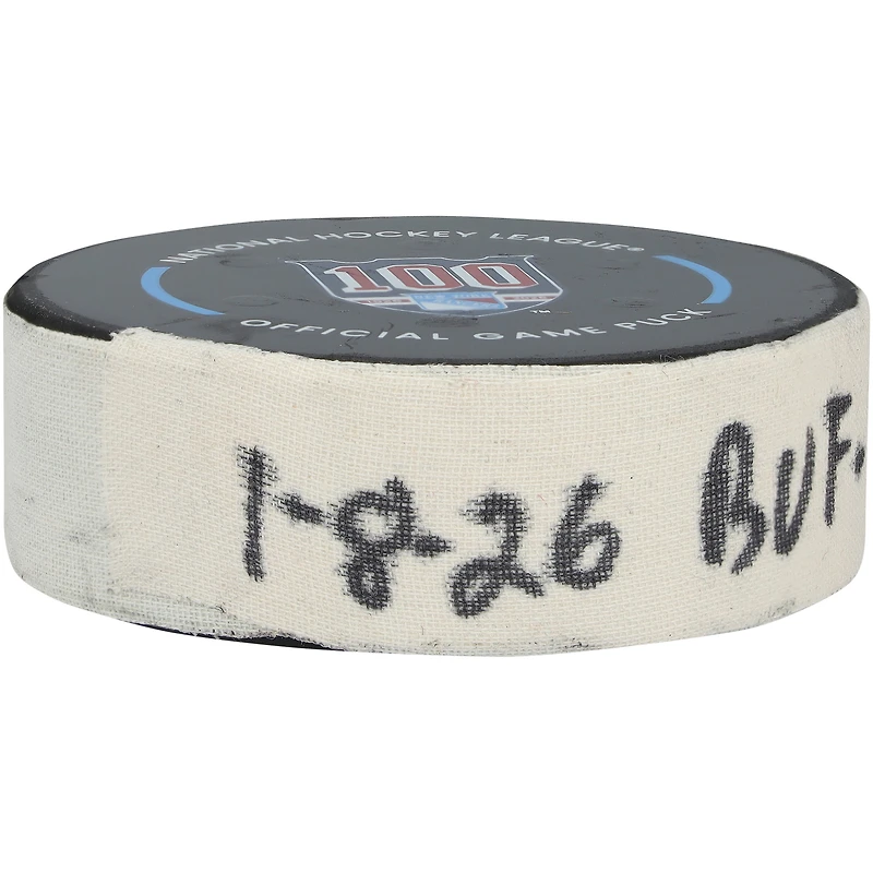 Jason Zucker Buffalo Sabres Game-Used Goal Puck vs. New York Rangers on January 8, 2026