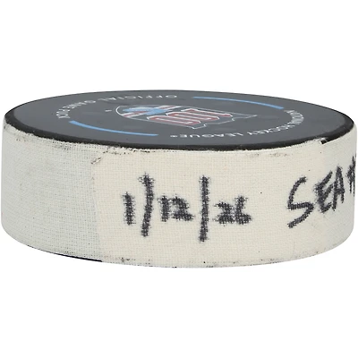 Eeli Tolvanen Seattle Kraken Game-Used Goal Puck vs. New York Rangers on January 12, 2026