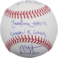 Randy Johnson, Steve Carlton & CC Sabathia Autographed Southpaw Strikeout Leaders Baseball with Multiple Inscriptions - Limited Edition of 25