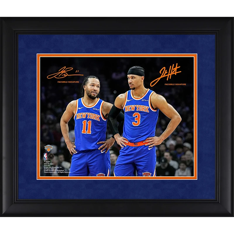 Jalen Brunson & Josh Hart New York Knicks Facsimile Signature Framed 11" x 14" Spotlight Photograph