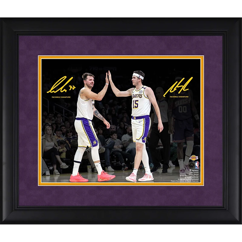 Luka Dončić & Austin Reaves Los Angeles Lakers Facsimile Signature Framed 11" x 14" Spotlight Photograph