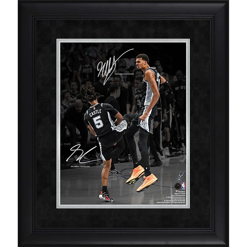 Victor Wembanyama & Stephon Castle San Antonio Spurs Facsimile Signature Framed 11" x 14" Spotlight Photograph