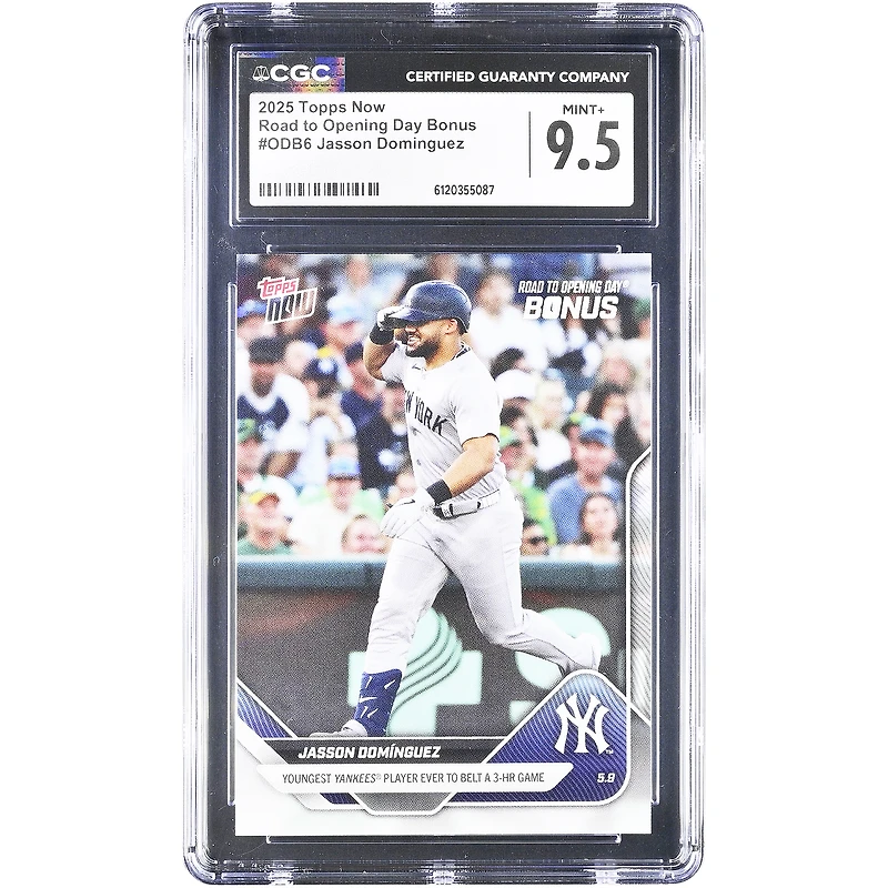 Jasson Domínguez New York Yankees 2025 Topps Now Road to Opening Day Bonus #ODB6 CGC Authenticated Card