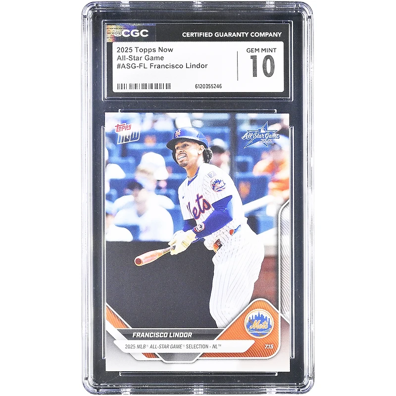 Francisco Lindor New York Mets 2025 Topps Now All-Star Game #ASG-FL CGC Authenticated 10 Card