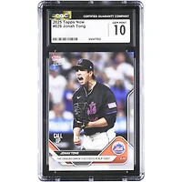 Jonah Tong New York Mets 2025 Topps Now The Canadian Cannon is Victorious In MLB Debut #628 CGC Authenticated 10 Card