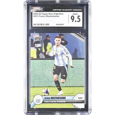Franco Mastantuono Argentina National Team 2024-25 Topps Now Argentina Youngest Debutant for Argentina #1 CGC Authenticated Card