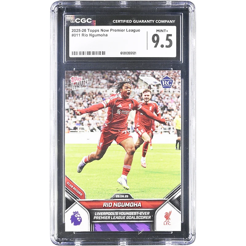 Rio Ngumoha Liverpool 2025-26 Topps Now Premier League Liverpool's Youngest-Ever Premier League Goal Scorer #11 CGC Authenticated Rookie Card
